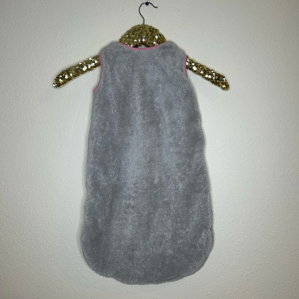 Baby Deedee Sleep Nest Plush Teddy Gray and Pink Infant Sleep Sack 0-6 Months